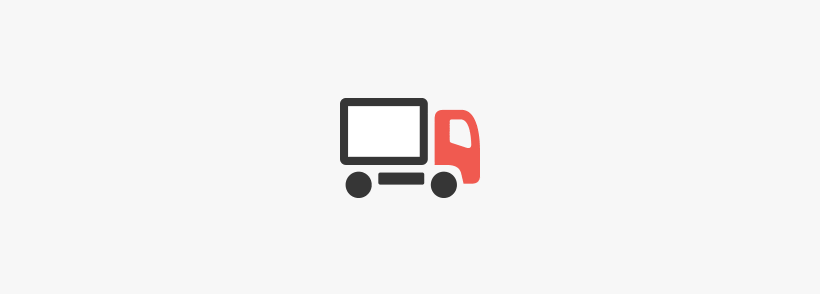 Two-day shipping truck logo.