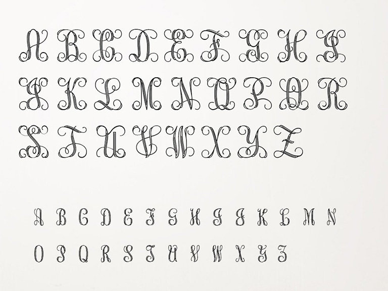 Monogram 1 Character Chart